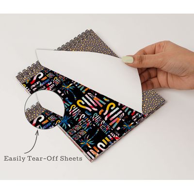 Bloco de 25 Folhas de Papel Scrapbook Textura Verão, Lado Único, Cartão Colorido para Scrapbooking, Fundo Decorativo e Cartões - Inkdotpot 15,24 Cm × 15,24 Cm / Multicolorido