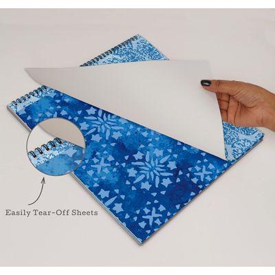 Bloco 25 Folhas de Papel Cartão Colorido Textura Batik Lado Único para Scrapbook, Fundo Decorativo para Cartões e Diário - Inkdotpot 30,48 Cm × 30,48 Cm / Multicolorido