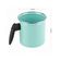 Conjunto Panela Papeiro e Leiteira Esmaltados Verde Água Agata Cabo Baquelite Borda Inox Metallouça