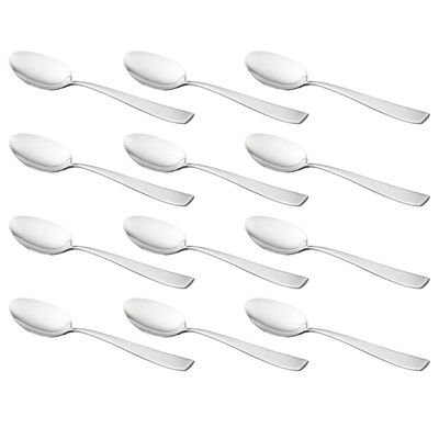Conjunto 12 Colheres Aço Inox para Sobremesa 19cm Pisa Talheres Mesa Posta Cozinha