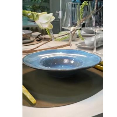 Prato para Massa Orgânico Breeze 25cm Porto Brasil Cerâmica Chapéu Risoto Macarrão Fundo