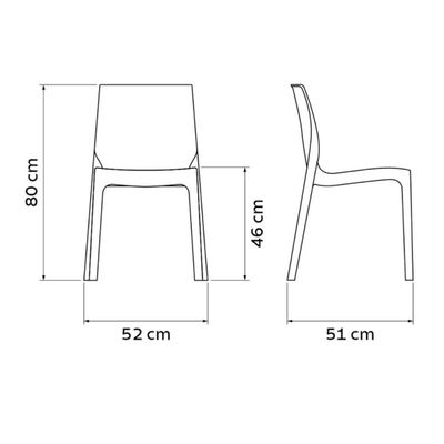 Kit 4 Cadeiras Plástica Amarela Tramontina Summa Alice Brilho Lanchonete