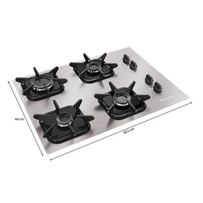 Fogão Cooktop MCG4BK 4 Bocas Ultra Chama Mueller Aluminio / Bivolt