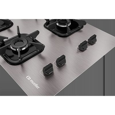 Fogão Cooktop MCG4BK 4 Bocas Ultra Chama Mueller Aluminio / Bivolt