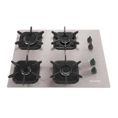 Fogão Cooktop MCG4BK 4 Bocas Ultra Chama Mueller Aluminio / Bivolt