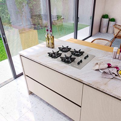 Fogão Cooktop MCG4BK 4 Bocas Ultra Chama Mueller Aluminio / Bivolt