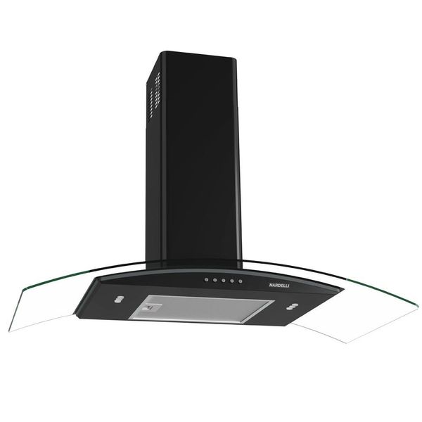 Coifa de Parede Nardelli Clean Vidro Curvo 90cm Black 220v