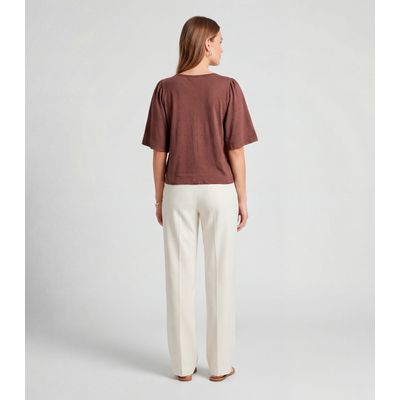Blusa Feminina Com Manga Godê Infinita Cor Marrom GG / Marrom