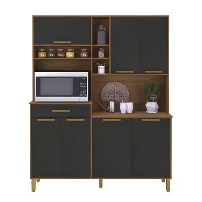 Armário De Cozinha 1,60mts Braga Freijó - Chumbo - Indekes