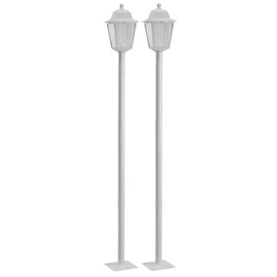 2 Postes Branco Soberana 1,95m Alumínio Termoplástico Lente Transparente Dital Praça Jardim