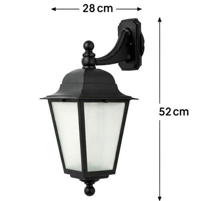 Kit 2 Arandelas Clássicas de Parede Termoplástico Preto Bivolt Lente Fosca E27 Soberana Dital