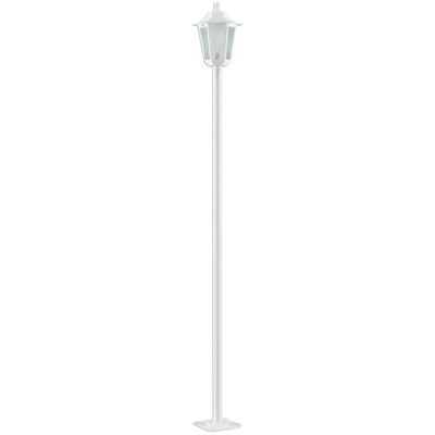 Poste Branco 171cm Alumínio Luminária Grega de Piso Externa E27 Termoplástico Lente Fosca Dital Bivolt