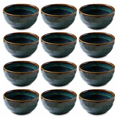 Kit 12 Ramequins 50ml Cerâmica Orgânico Oceano Molheiras Porto Brasil Restaurante Bar Bistrô