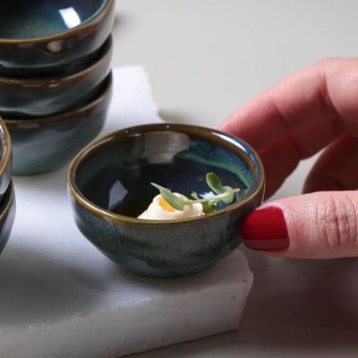 Manteigueira Stoneware Oceano Porto Brasil 50ml Molheira Ramequim 6x3cm Café Colonial