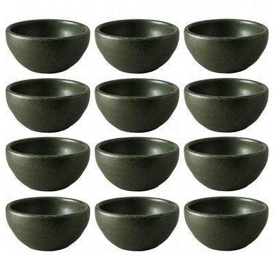 Kit 12 Ramequins 50ml Cerâmica Porto Brasil Greenery Orgânico Molheiras Restaurante Bistrô Bar