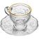 Jogo 36 Xícaras com Pires Cristal Fio Ouro 80ml New Butterfly Recepção Clínica Café Chá