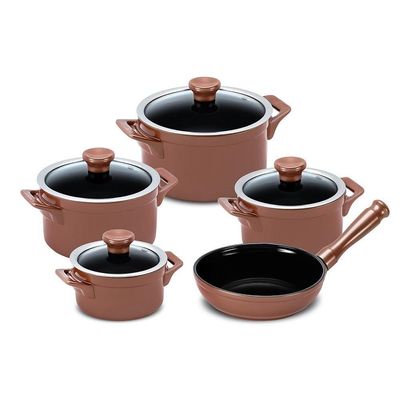 Jogo De Panelas De Cerâmica Clear 5 Peças Cobre Ceraflame