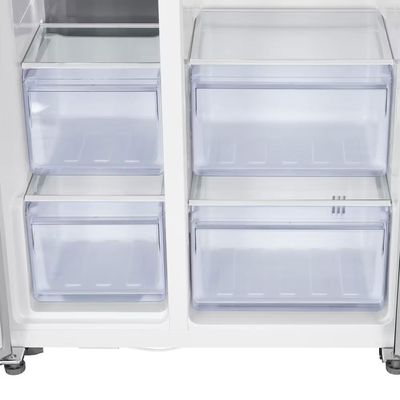 Geladeira TCL Side by Side C516SBIMN Twin Eco Inverter Frost Free516L Dispenser de Água na Porta Metal Cooling Painel Digital com 2 Portas Inox / 220V