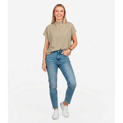 Blusa Feminina Com Gola Chaminé Select Baunilha P / Baunilha