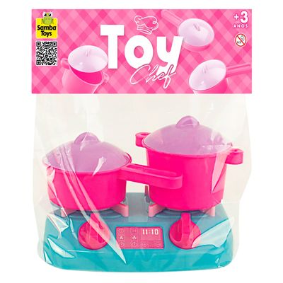 Mini Fogão Com Panelinhas Toy Chef Solapa Samba Toys