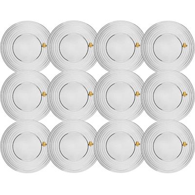 Jogo 12 Pratos Pão Sobremesa Doces 19cm Vidro Cristal Lyor M