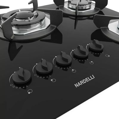 Cooktop a Gás 5 Bocas Nardelli Safe Ferro Fundido Tripla Chama Bivolt