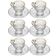 Cj 6 Xícaras de Chá com Píres New Butterfly Fio Ouro 80ml Cristal Ecologico Café Elegante