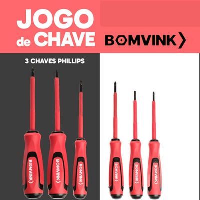 Jogo De Chave Fenda E Phillips Isolada 6 Chaves