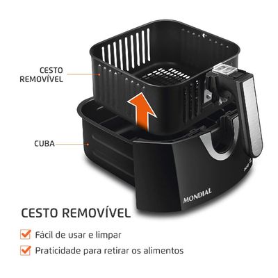 Fritadeira Elétrica Air Fryer 4L Mondial AFN40BI Preta 220V 220V