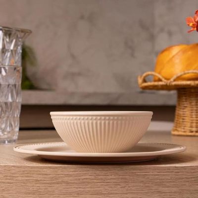 Bowl Aveline Tigela Cumbuca 12cm Bege Melamina Sopas Caldos Cereais Sobremesas