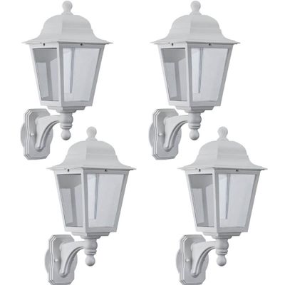 Kit 4 Arandelas com Lente Transparente Soberana Branca Bivolt Jardim Hall Fachadas