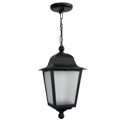 Luminária Pendente Teto 21x58cm Preta Injetado Termoplástico E27 Lente Fosca Dital Bivolt