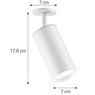Spot de Sobrepor em Alumínio Branco 7x17,8cm E27 Bivolt Neo Dital Iluminação Interna