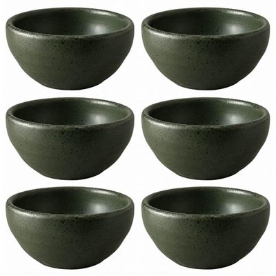 Jogo 6 Ramequins Pequenos Molheiras 50ml Cerâmica Porto Brasil Greenery Orgânico Mesa Posta