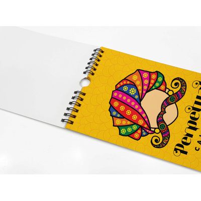 Calendário Perpétuo Rústico de Parede Bigode Indiano e Turbante, Lembrete e Presente de Aniversário, Planejador e Organizador - Inkdotpot 27,94 Cm × 13,72 Cm / Amarelo