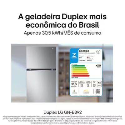 Geladeira LG Frost Free Duplex Gaveta Fresh Zone Multi Air Flow Look 395L Inox / 110V