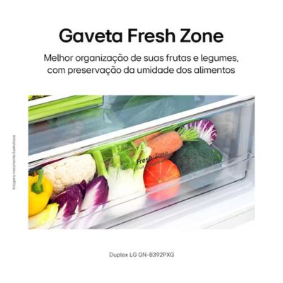 Geladeira LG Frost Free GN-B392PXGB Duplex com Tecnologia Inverter Top Freezer 395 Litros Preto / 220V