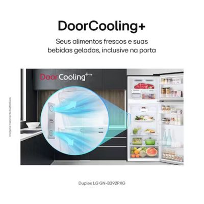 Geladeira LG Frost Free GN-B392PXGB Duplex com Tecnologia Inverter Top Freezer 395 Litros Preto / 220V