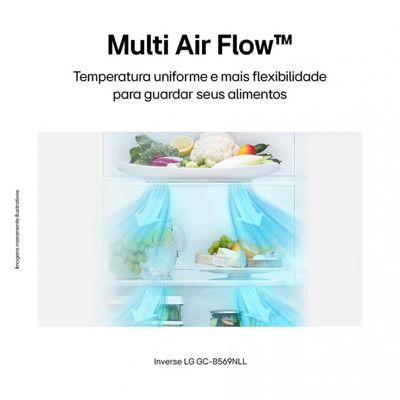 Geladeira Frost Free Inverse 462L Conectividade Inteligente Inox Look LG Inox / 110V