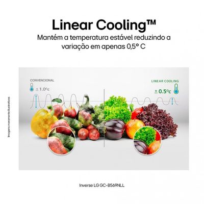 Geladeira Frost Free Inverse 462L Conectividade Inteligente Inox Look LG Inox / 110V
