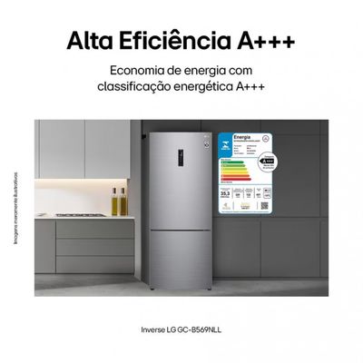 Geladeira Frost Free Inverse 462L Conectividade Inteligente Inox Look LG Inox / 220V