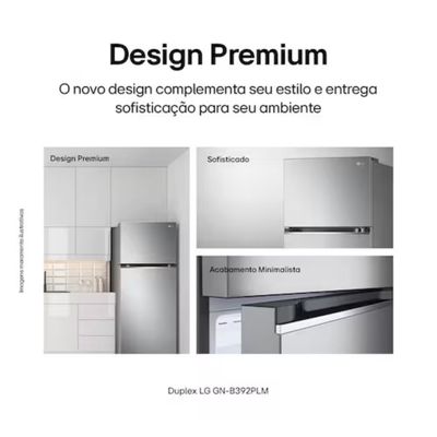 Geladeira LG Frost Free Duplex Gaveta Fresh Zone Multi Air Flow Look 395L Inox / 220V