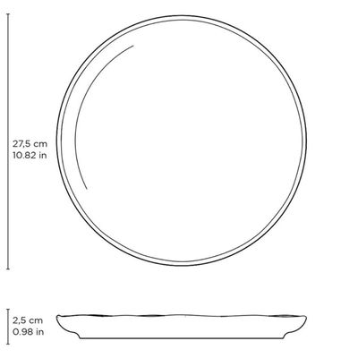 Prato Raso Bio Bananê Porto Brasil Cerâmica 27cm Branco Cozinha Gourmet Mesa Posta
