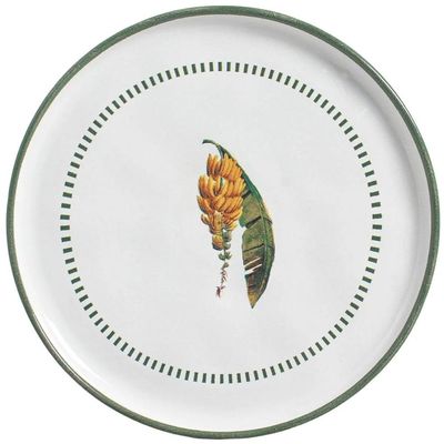 Prato Raso Bio Bananê Porto Brasil Cerâmica 27cm Branco Cozinha Gourmet Mesa Posta
