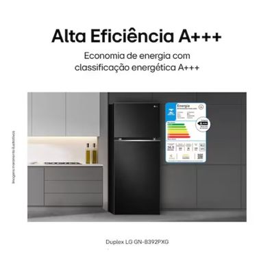 Geladeira LG Frost Free GN-B392PXGB Duplex com Tecnologia Inverter Top Freezer 395 Litros Preto / 110V