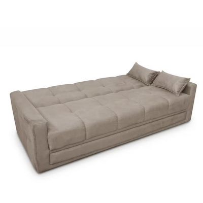 Sofá-Cama 3 Lugares Matrix Grazi com Revestimento em Tecido Veludo Cappuccino