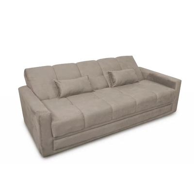 Sofá-Cama 3 Lugares Matrix Grazi com Revestimento em Tecido Veludo Cappuccino