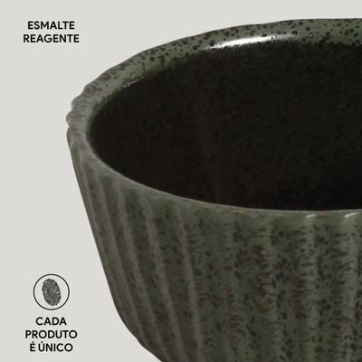 Ramequim Ceviche Shimeji Stoneware Greenery 9x5cm 170ml Porto Brasil Restaurante Japonês