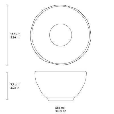 Bowl Cerâmica 558ml Cinza Porto Brasil Orgânico Tigela Sopas Shimeji Ceviche Restaurante Japonês