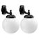 Kit 2 Luminárias de Parede para Jardim Globo Leitoso Preta Lâmpada E27 Dital